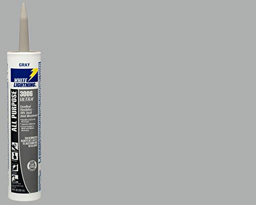 Image of White Lightning W11004010 3006 Ultra All Purpose Elastomeric Sealant, Gray, 10 fl. oz.