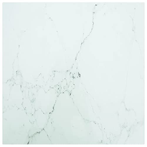ShGaxin Tablero de Mesa Vidrio Templado diseño mármol Blanco 60x60 cm, Encimera Cocina, Tableros De Madera, Table Salon, Encimera De Madera - 322255