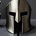 Handcrafted Spartan Helmet Replica – Polished Metal Greek Warrior Armor with Black Horsehair Crest | Luxury Medieval Decor & Cosplay Helmet | Collector’s Display Gift for Men