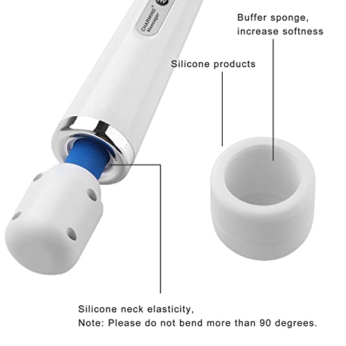 CHARMING 10 Speeds Wired Powerful Handheld Back Massager with Strong Vibration, Personal Therapy Massager for Sports Recovery, Muscle Aches, Full Body Pain (White) - Image 4