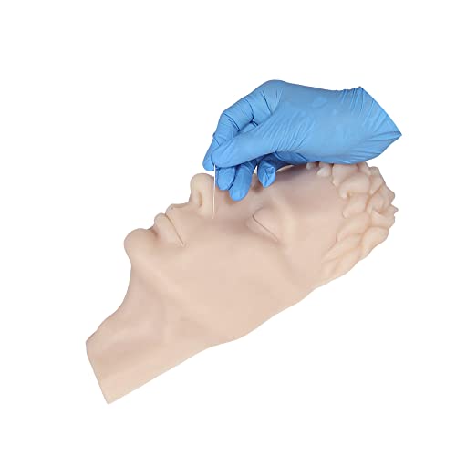 WisWinDa Injection Training Silicone Head Model Silicone Practice Face Model Silicone Mannequin Demonstate for Medical Students Doctors Esthetician Teaching Training and Practice (Male)