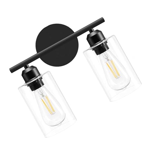 COLLBATH Lámpara de Pared de Hierro Negro Vintage para Espejo de Baño