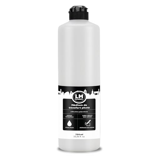 LM-Kreativ Médium de Transfert Photo 750 ml – Gel de transfert pour photos sur bois, verre,...