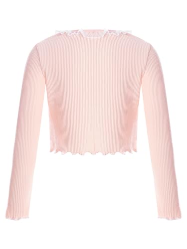 Linjinx Kids Girls Ballet Dance Wrap Tops Crop Top Sweater Long Sleeve Ballerina Cardigan Shrug Dancewear2