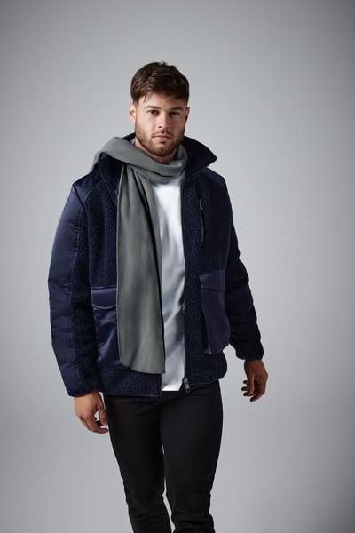 COOZO Bufanda de Lana Reciclada chal de invierno unisex color gris 5