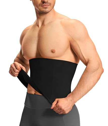 Nebility Ceinture Compression Abdominale pour Hommes Minceur Gaine Amincissante Ventre Plat Invisible Soutien du Dos (Noir, M)