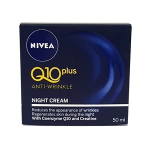 NIVEA Q10 Power Anti-Wrinkle + Firming Night Cream (50 ml), Anti Ageing Cream + Creatine and Q10, Nightly Moisturiser for ...