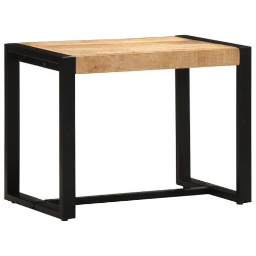 Banc en bois de manguier massif brut et métal 60cm style industriel