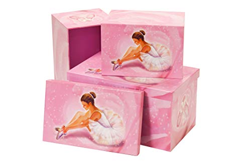 Mele & Co - Set de almacenaje (32 x 19 x 18 cm), diseño de Bailarina, Color Rosa