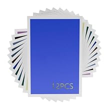 Laser Marking Paper, Colored Laser Engraving Marking Paper 15.35 x 10.63 Inch 39 x 27cm for Laser Engraved Non-Metallic Materials Ceramics Glass Acrylic Stone 12 Colors 12 Pcs
