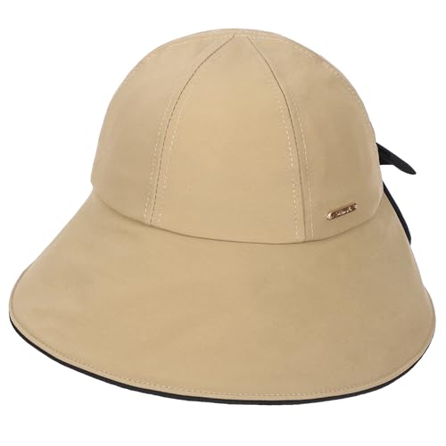 Sombrero de sol femenino estilo bucket con lazo caqui miniatura 2