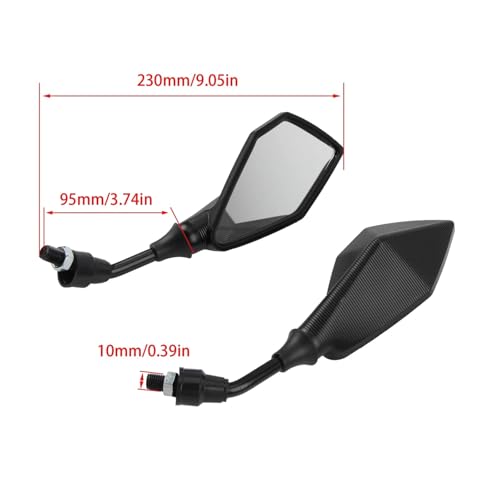 Espejo Moto 10mm Retrovisor Universal Gran Angular Regulable para Ciclomotor 2