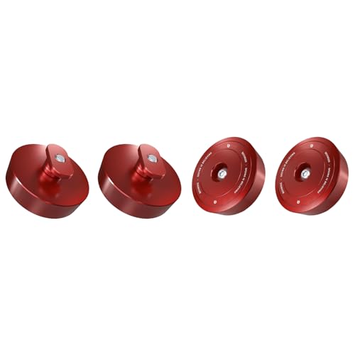 Image of Bevinsee 4pcs Lifting Jack Pads Pucks Compatible with Corvette C5 C6 C7 GS Z06 ZR1 C8 Heavy Duty Aluminum Lift Point Adapter Pucks Essential Accessory for Safe Lifting, Red