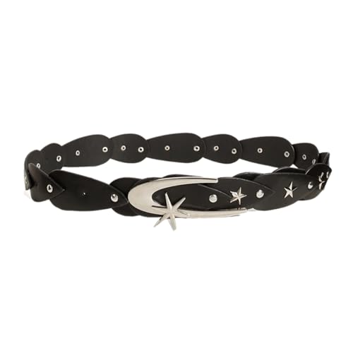 Star Belt Western Adult Belt with Star Rivet Decoration Wear-Resistant Stitching Belt PU Belt Suitable for Rock Fans Decoration3