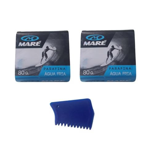Kit c/2 parafinas Surf Maré + 1 Raspador- Combo 2 Parafinas P/Prancha de Surf Mare + 1 Raspador (Agua fria)