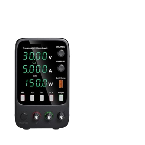 TIEOAXFT Fuente de alimentación Codificador de Laboratorio Memoria de Ajuste Fuente de alimentación CC Ajustable 30V 10A Fuente de alimentación de Banco Carga 5A 3A(APS1203H)