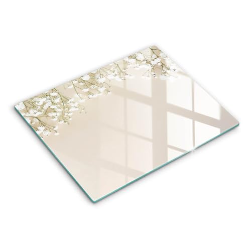 Planche à découper induction Wallfluent 52x40cm protection plaque verre boho