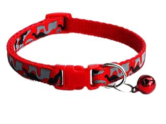Pups&Pets Breakaway Bowtie Cat Collar -Cat Collar with Bell Kitten Collars with Bell Charm, Solid Cat Collar (1Pcs Red Color)
