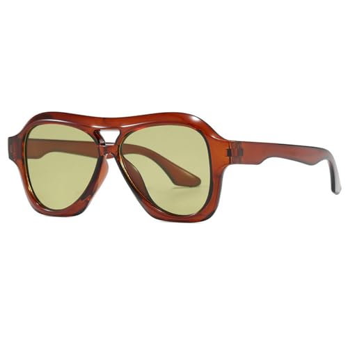 Fashion Oversized Double Bridges Pilot Sunglasses Women Retro Blue Green Shades UV400 Men Trending Punk Sun Glasses ﻿2