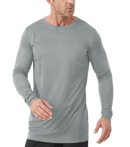 Image of Mens Tall Rash Guard Long Sleeve T Shirts-UPF 50+ Sun Protection Swim Tee