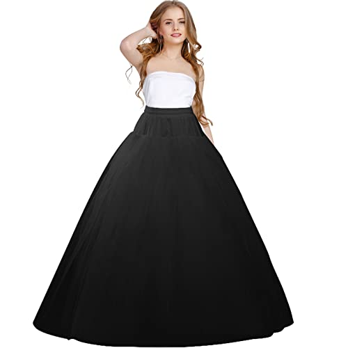 Women A-line Petticoat Floor Length Wedding Petticoat Crinoline Underskirt Slips Ball Gown Skirt