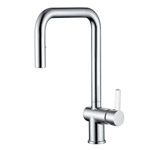 SUMERAIN Kitchen Faucet with Pull Down Sprayer in Chrome Finish,