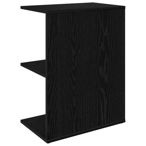 Table de chevet aspect chêne noir avec 3 compartiments de rangement - Lot de 2 - 8