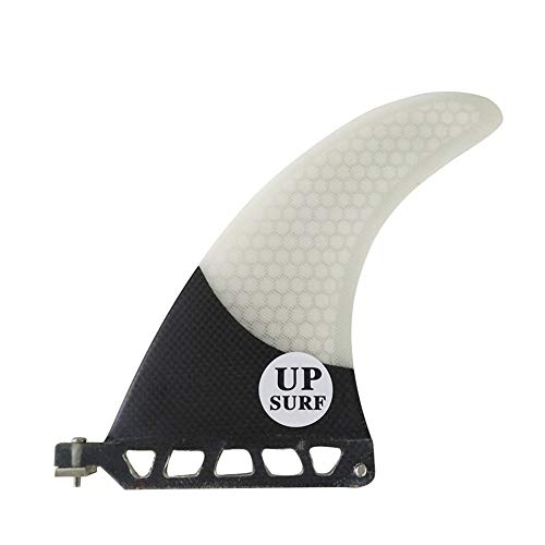 UP SURF Future 6 Inch - 9 Inch Surfboard Center Single Fin - Honeycomb Fiberglass Carbon Professional (White 7 inch)