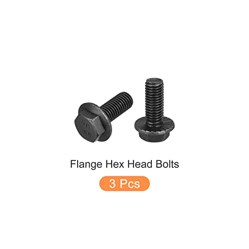 Image of METALLIXITY Flanged Hex Head Bolts (M12x30mm) 3pcs, Hexagon Serrated Flange Bolt Fully Thread Screw - for House Construction Hardware Fasteners