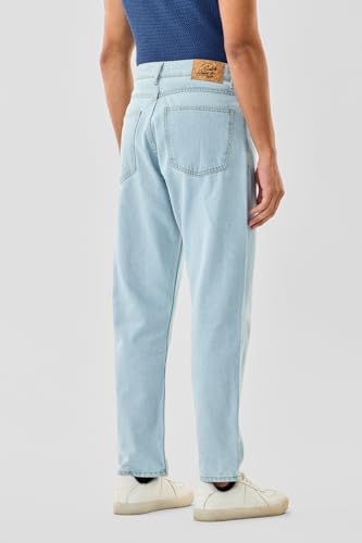 Image of SNITCH Men Casual Jeans | Baggy Fit with Mid Rise & Relaxed Thigh | 100% Cotton Woven Denim for All Seasons | Durable & Comfortable Design for Everyday Wear