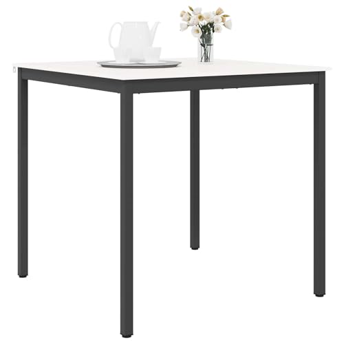 Table de bar blanche stable et durable avec pieds en métal