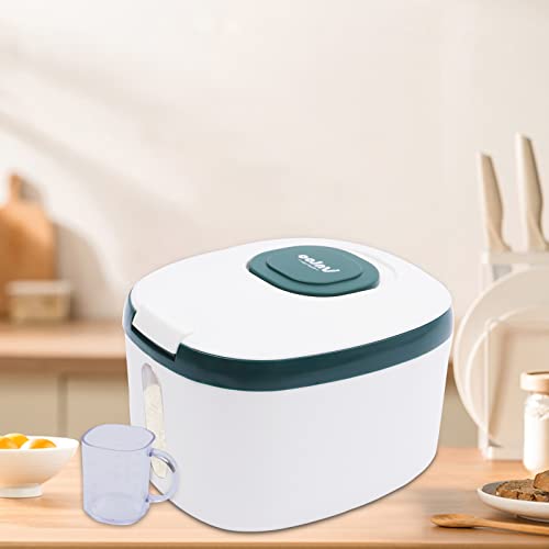 POTYYH Reisbehälter - 5kg Küche Aufbewahrungsbox mit Deckel, Luftdicht Getreidebehälter mit Messbecher, Vorratsbehälter für Getreide Hülsenfrüchte und Mehl