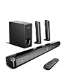 ULTIMEA 4.1ch Sound Bar for Smart TV with Subwoofer, Peak Power 200W, 2-in-1 Detachable Soundbar for TV, Bluetooth 5.3, Bass Adjustable, 3 EQ Modes TV Sound Bar, HDMI ARC/Optical/Aux, Apollo S50