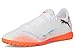 Puma Men's Future Play Turf Trainer Soccer Cleats, White-Black-Glowing Red AH25, 9.5