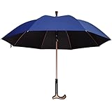 YHHY高齢者用ステッキ傘分離式晴雨兼用黒ゴムUVカット防滑長傘介護用品日傘雨傘 (ブルー)