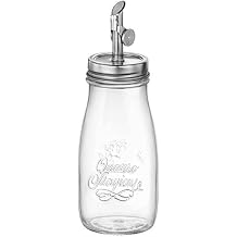Bormioli Rocco Quattro Stagioni, 13.5 Oz Olive Oil Dispensers with Weighted Pourer, Durable Glass, Made in Italy