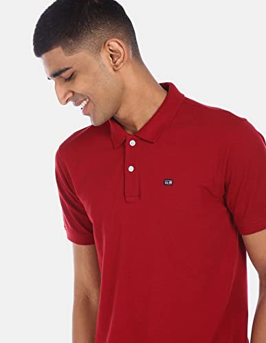 Image of Arrow Sport Solid Polo T-Shirt for Men - Regular Fit, Cotton Half Sleeves Mens Tshirt
