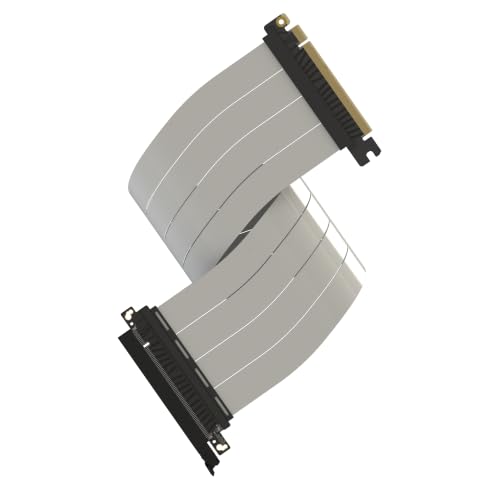 LINKUP PCIE 5.0 Riser Cable | for Vertical GPU Mount | Straight | Graphics Card GPU Ready | Usable with PCIe 4.0 &amp; RX9070/ RTX5090 | 50cm (Total Length: 54cm)