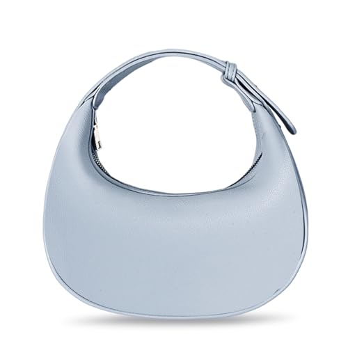 Image of Crescent Bags for Women Vegan Leather Crossbody Hobo Purse Trendy Shoulder Underarm Handbag with Adjustable Strap(Blue)