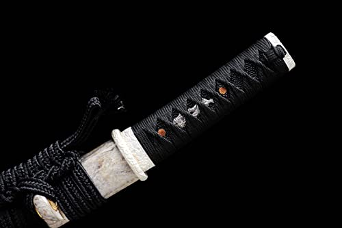 Swordsmith Japanese Short Katana Sword Tanto Clay Tempered L6 Steel Real Hamon Razor Sharp Blade Full Tang #TOP6