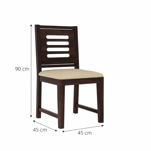 Image of Varsha Furniture Solid Sheesham Wood Dining Chair for Dining Room Set of 2 | Wooden Study Chairs | Multipurpose Chair (Walnut Finish)