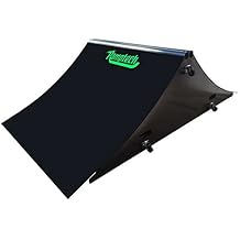 Ramptech Spine Ramp 2 Tall x 4 Wide - مجموعة العمود الفقري لألواح التزلج الداخلية والخارجية شديدة التحمل والمقاومة للعوامل الجوية - منحدرات تزلج محمولة مع عجلات دوارة وسطح ABS عالي الاحتكاك باللون الأسود