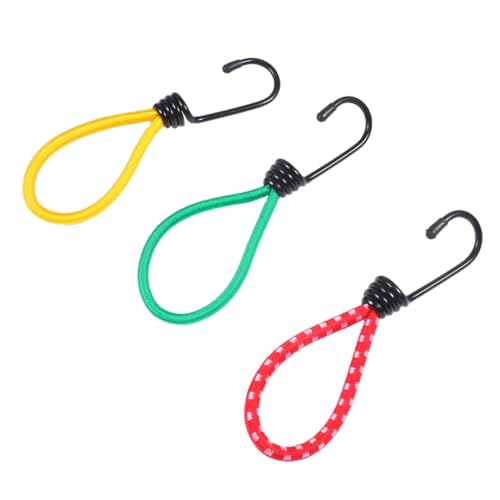 LOORGVEL 6stücke Seilschnur für Campingzelt Elastische Zelthaken Outdoor-befestigungsgurt Robustes Material Schnell Verstellbar Leicht Tragbar Doppelhaken-Design Zufällige Farbe