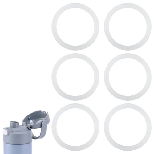 6pcs Bottle Seal Ring for Thermos FUNTAINER, Silicone Bottle Lid Gaskets Accessories Leak-Proof Seal Replacement Parts Compatible with Thermos FUNTAINE 16 Ounce Stainless Steel Vacuum Insulated Bottle