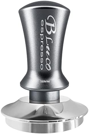 BLUCO Espresso Tamper 58mm - Calibrated Pressure Tool for Perfect Coffee, Anti-Stick Self-Leveling, Refined Handle, Stainless Steel Flat Base