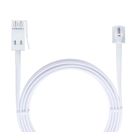 Kaquxibix 3m Telephone Extension Cable with BT to RJ11 Connectors for Landline Phones Modems and Routers Durable and Interference-Free