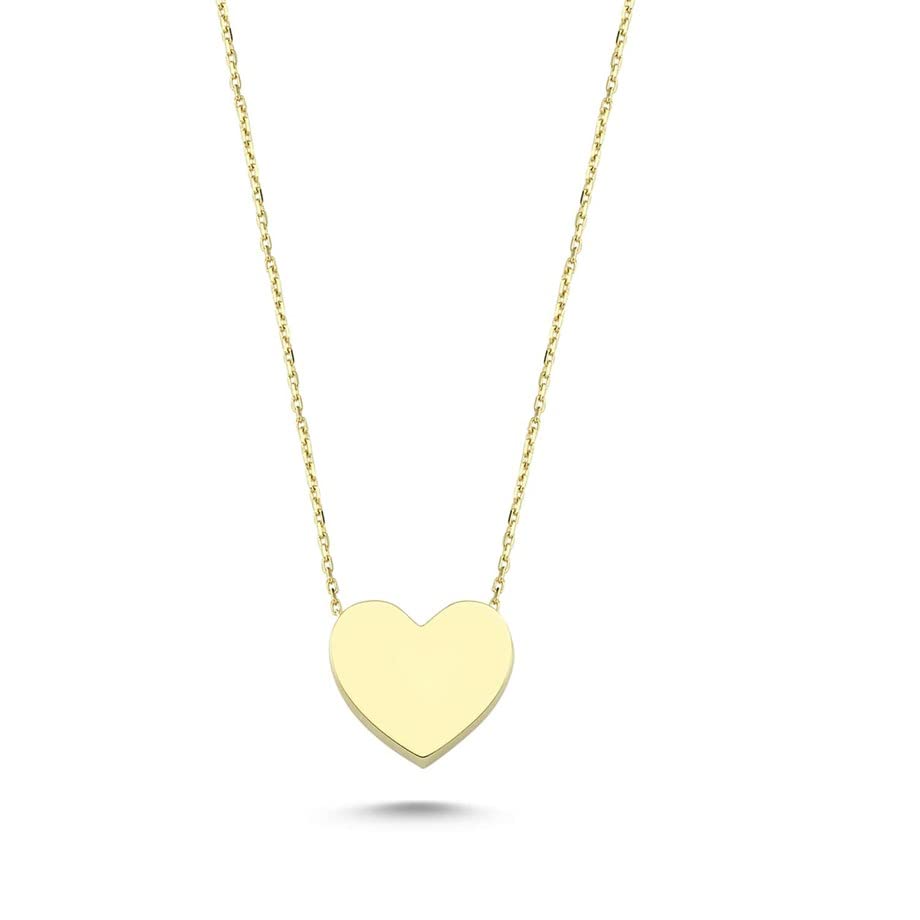 100% 14k Pure Gold Necklace - Non Tarnish Dainty Charm Necklaces for Women, Girls, Mom, Grandma, Daughter or Girlfriend | Pendant Jewelry for Her Birthday, Valentines Day or Mothers Day Gifts 18''