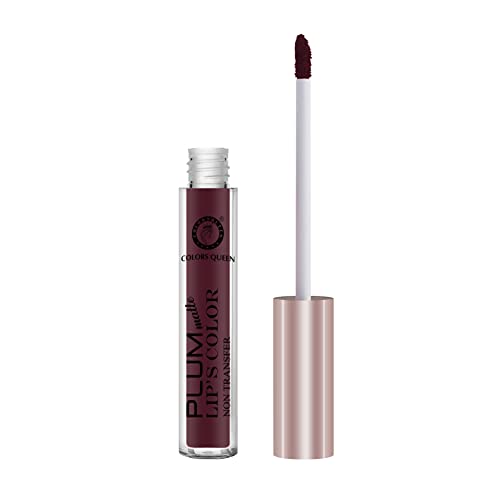 Image of Colors Queen, Plum Matte, Non Transfer, Water Proof, Liquid Matte Lipstick (08 - Deep Maroon, 07ml)