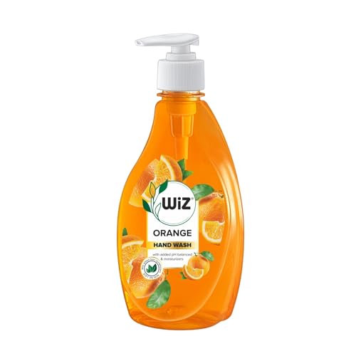 Image of Wiz Orange Handwash Liquid Soap Dispenser Bottle - 450ml | Germ Protection | Hand Wash with Added pH-Balanced & Moisturizers for Soft & Gentle Hands | Suitable for all Skin Types