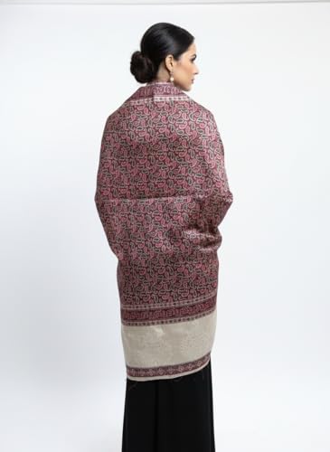 Image of KTI Women stylish multicolor embroidered woolen shawl